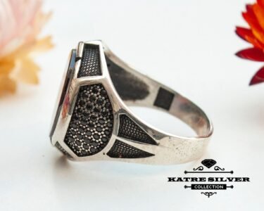 Mens Handmade Ring, Turkish Handmade Silver Men Ring, Ottoman Mens Ring, Red Stone Men Ring, Gift for Him, 925k Sterling Silver Ring - Image 5