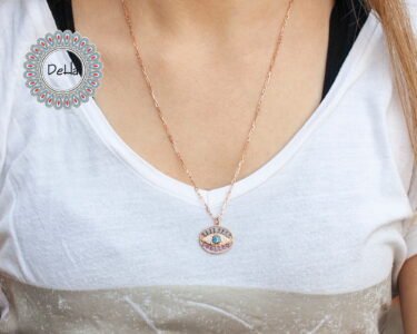 Elegant Evil Eye Necklace – Dainty Long CZ Protection Pendant Necklace for Women - Image 2