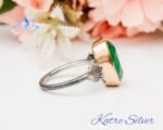 Pirate Oyster Shell Art Silversmith Oval Faceted Cut Paraiba Tourmaline Ring - Paraiba Engagement Sterling Silver Ring Promise Green Emerald - Image 6