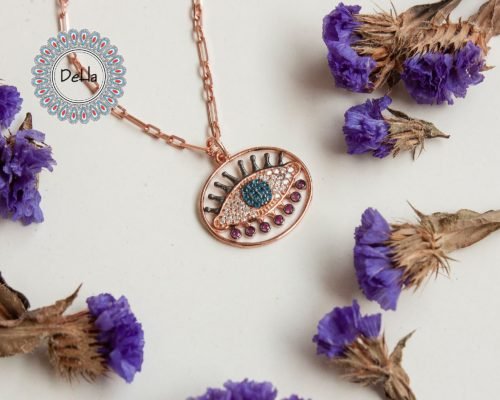 Protection Cz Necklace, Dainty Long Necklace, Evil Eye Necklace, Evil Eye Pendant, Protection Necklace, Cz Necklace, Eye Necklace, Evil Eye - Image 8