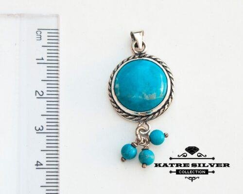 Turquoise Pendant with Dangles, Turquoise Jewelry, Blue Turquoise, Turquoise Necklace, Dangle Pendant, Blue Pendant, Turquoise Gift, Turquoise - Image 7