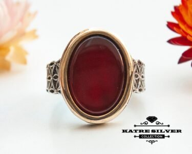 Mens Handmade Ring, Turkish Handmade Silver Men Ring, Ottoman Mens Ring, Agate Stone Men Ring, Gift for Him, 925k Sterling Silver Ring - Image 3