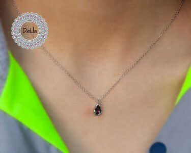 Elegant Mystic Topaz Teardrop Necklace – Dainty Minimal Gemstone Pendant for Women - Image 2