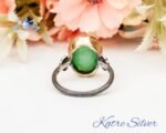 Pirate Oyster Shell Art Silversmith Oval Faceted Cut Paraiba Tourmaline Ring - Paraiba Engagement Sterling Silver Ring Promise Green Emerald - Image 8