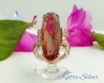Rose Gold Long Sultanite Woman Ring, Diaspore Woman Ring, Handmade Silver Ring, Long Ring, Statement Ring, Sterling Silver - Image 6