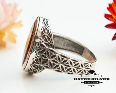 Mens Handmade Ring, Turkish Handmade Silver Men Ring, Ottoman Mens Ring, Agate Stone Men Ring, Gift for Him, 925k Sterling Silver Ring - Image 5