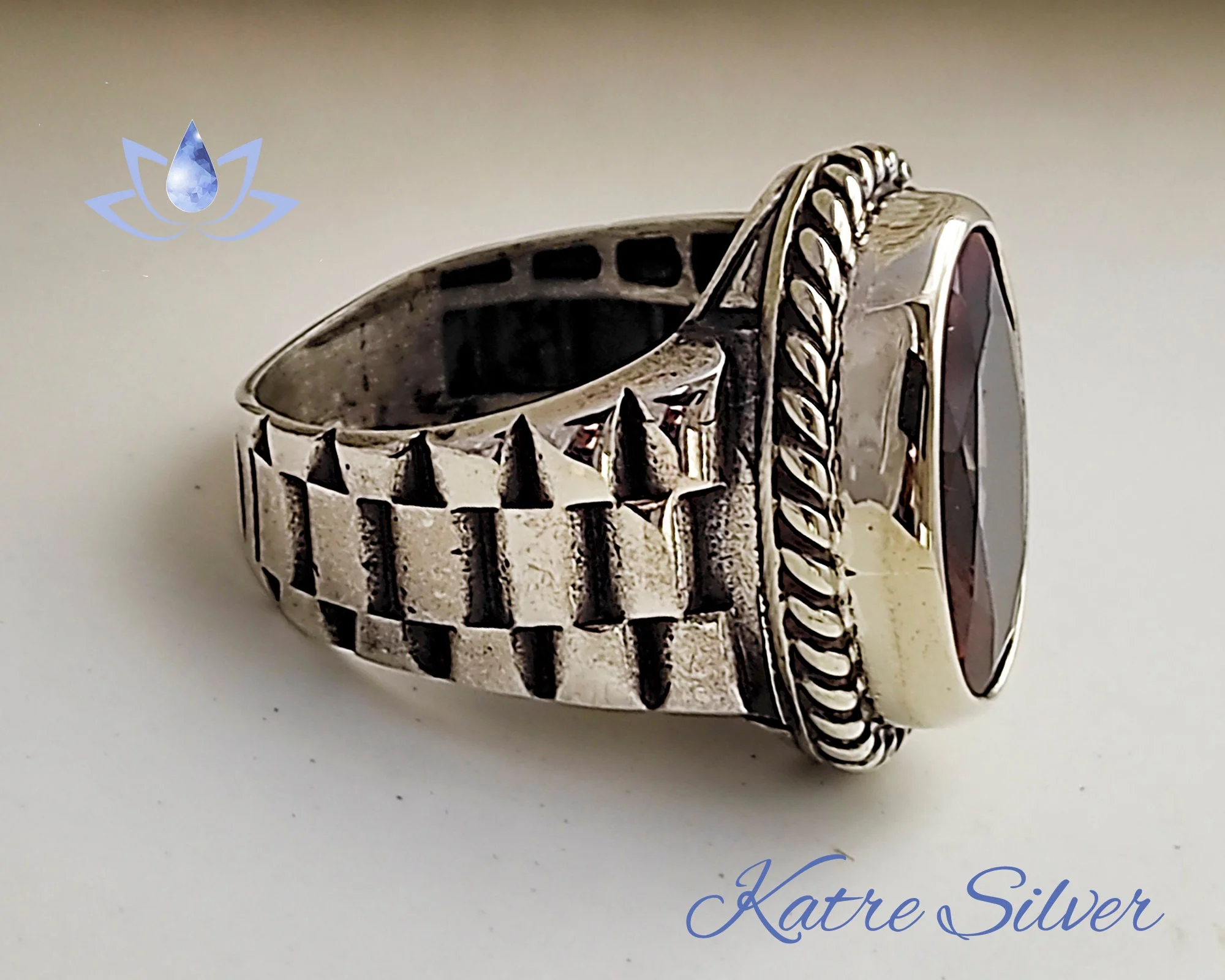 Mens Color Change Diaspore Ring – Elegant Handmade Silver Watch Ring - Image 5