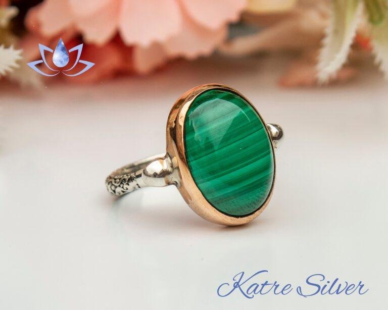 Dainty Green Malachite Vintage Rings, Malachite Ring, Stone Ring, Minimalist Ring, Dainty Ring, Green Stone Ring, Unique Rings, Gifts for Her