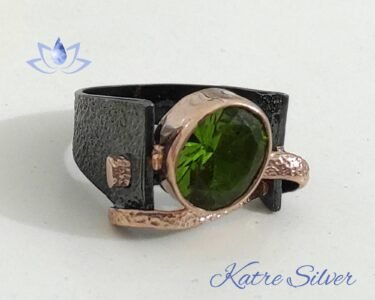 Diaspore Custom Design Ring, Custom Ring, Sterling Silver Ring, Art Deco Ring, Designer Ring, Color Changing Ring, Gift for Her - Image 4