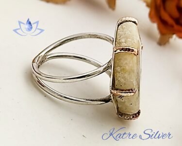 Solar Quartz Ring – Elegant Raw Gemstone Handmade Unique Shape Ring for Women - Image 5