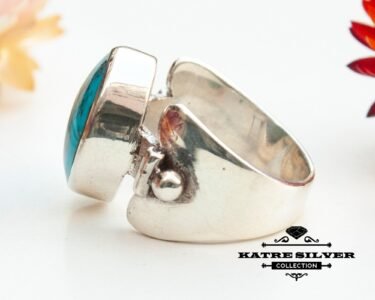 Blue Turquoise Statement Ring, Raw Turquoise Ring, Statement Ring, Turquoise Jewelry, Blue Turquoise, Handmade Ring, Blue Stone Ring, Blue - Image 5