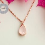 Powder Pink Necklace, Powder Pink, Pink Teardrop, Teardrop Necklace, Teardrop Pendant, Pink Pendant, Pink Jewelry, Gift Necklace, Minimalist