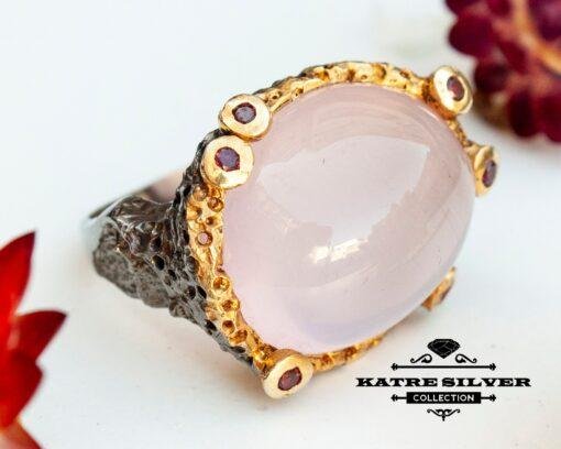 Pink Quartz Statement Ring, Pink Quartz Ring, Rose Quartz Ring, Gemstone Ring, Pink Ring, Pink Stone Ring, Quartz Ring, Pink Gemstone Ring