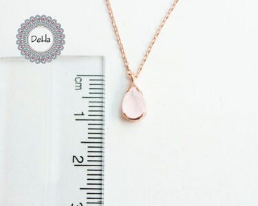 Powder Pink Necklace, Powder Pink, Pink Teardrop, Teardrop Necklace, Teardrop Pendant, Pink Pendant, Pink Jewelry, Gift Necklace, Minimalist - Image 6