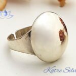 Womens Silver Bubble Sphere Modernist Dome Cool Ball Geometric Circle Adjustable Ring, Gift