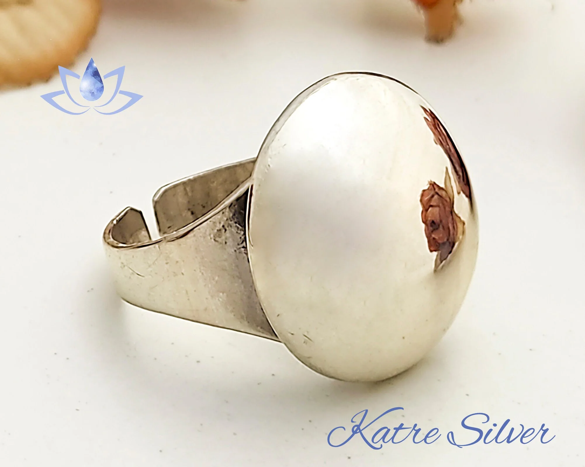 geometric silver ring