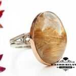 Golden Rutile Quartz Statement Ring, Golden Rutile Ring, Rutile Quartz Ring, Rutilated Quartz, Gemstone Ring, Quartz Ring, Handmade Ring