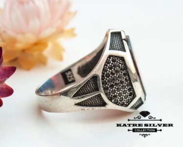 Mens Handmade Ring, Turkish Handmade Silver Men Ring, Ottoman Mens Ring, Red Stone Men Ring, Gift for Him, 925k Sterling Silver Ring - Image 6