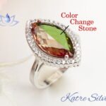 Color Change Diaspore Marquise Stone Turkish Women's Statement Silver Ring Vintage Unique Design Ring Turkish Diaspore Handmade