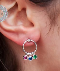 Mix Stone Earrings, Multi Stone Earrings, Multi Color Earrings, Multi Color Stone, Mix Color, CZ Stone, Earring Jewelry, Women Earring, Silver