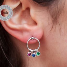 Mix Stone Earrings, Multi Stone Earrings, Multi Color Earrings, Multi Color Stone, Mix Color, CZ Stone, Earring Jewelry, Women Earring, Silver
