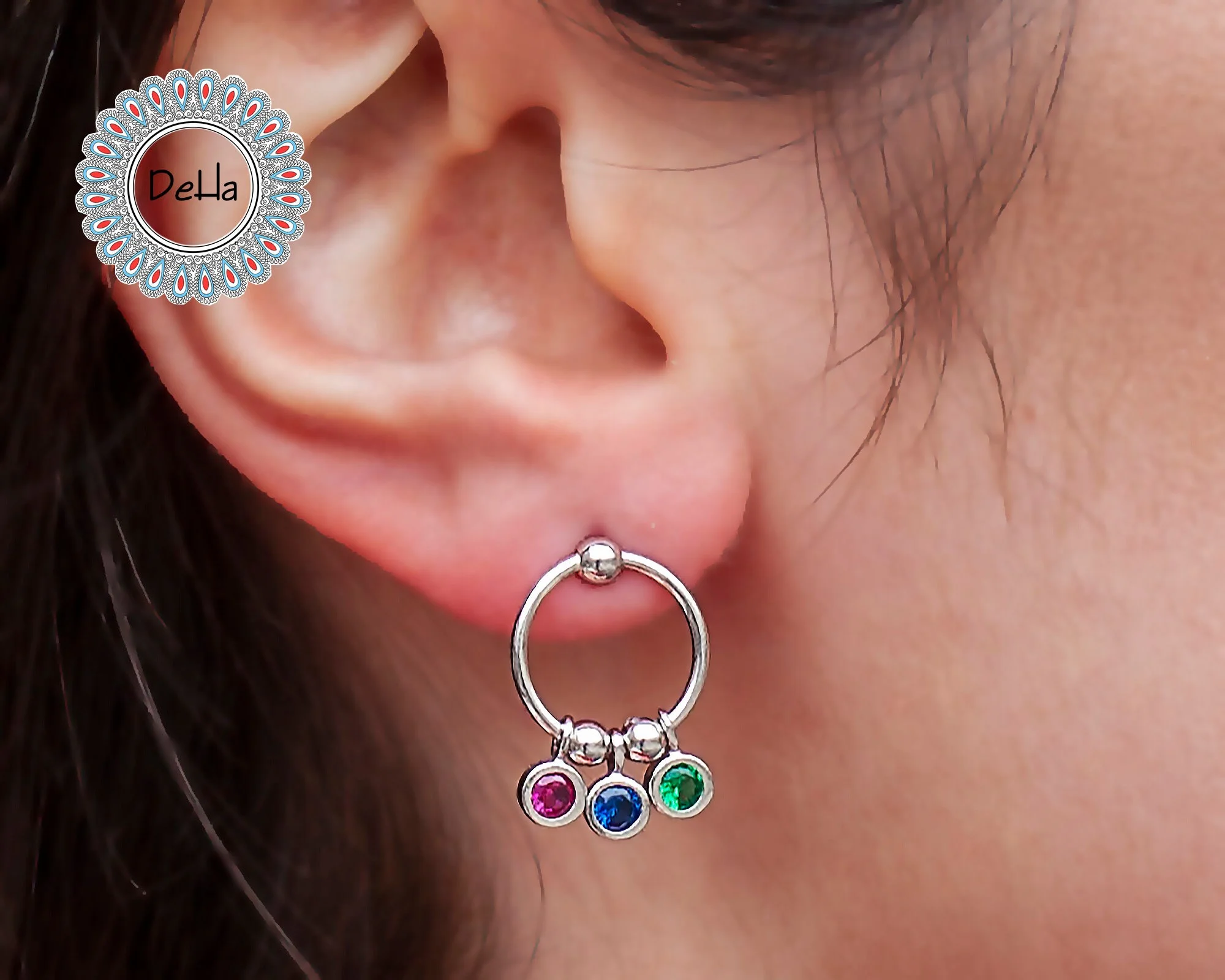 multi stone earrings