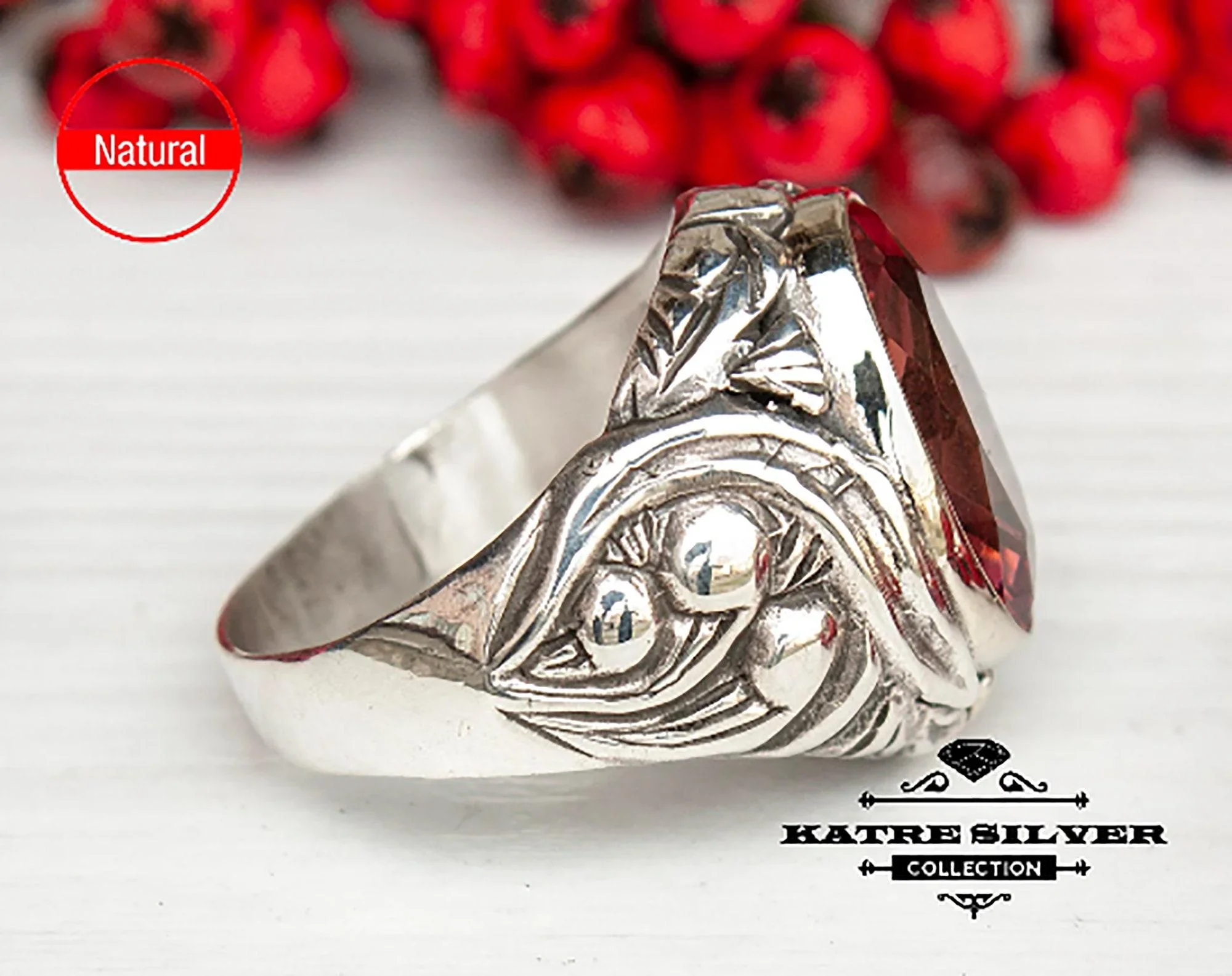 Men’s Zultanite Ring, Ottoman Silver Ring, Diaspore Ring for Men, Handmade Turkish Ring, Luxury Statement Ring Gift for Him - Image 9