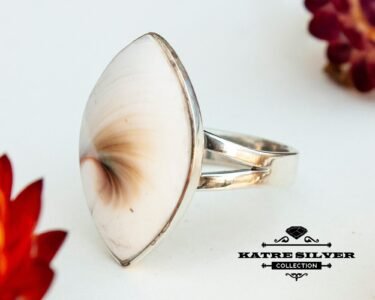 Ceramic Feather Ring, Statement Ceramic Ring, Handmade White Ring, Unique Statement Ring, Artistic Jewelry for Women - Image 5