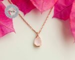 Powder Pink Necklace, Powder Pink, Pink Teardrop, Teardrop Necklace, Teardrop Pendant, Pink Pendant, Pink Jewelry, Gift Necklace, Minimalist - Image 5