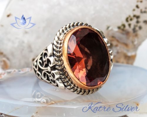 Mens Handmade Ring, Turkish Handmade Silver Men Ring, Ottoman Mens Ring, Sultanite Ring, Gift for Him, 925k Sterling Silver Ring - Image 4