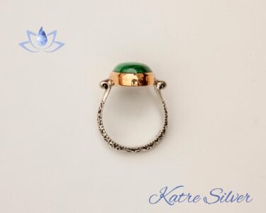 Dainty Green Malachite Vintage Rings, Malachite Ring, Stone Ring, Minimalist Ring, Dainty Ring, Green Stone Ring, Unique Rings, Gifts for Her - Image 9