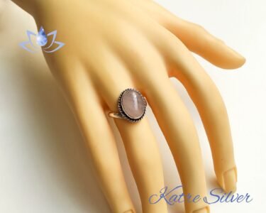 Rose Quartz Ring – Elegant Pink Gemstone Sterling Silver Ring Gift for Women - Image 2