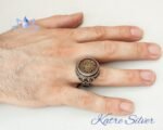 Seal of Solomon Jewish Star Talisman Islamic Power Protection Turkish Handmade Men Ring, Gift for Him - Image 2