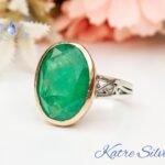 Oval Faceted Cut Paraiba Tourmaline Ring - Paraiba Engagement Ring Sterling Silver Ring Promise Ring Green Emerald Gemstone October Birthstone