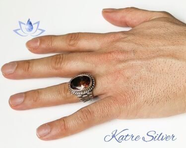 Mens Color Change Diaspore Ring – Elegant Handmade Silver Watch Ring - Image 2