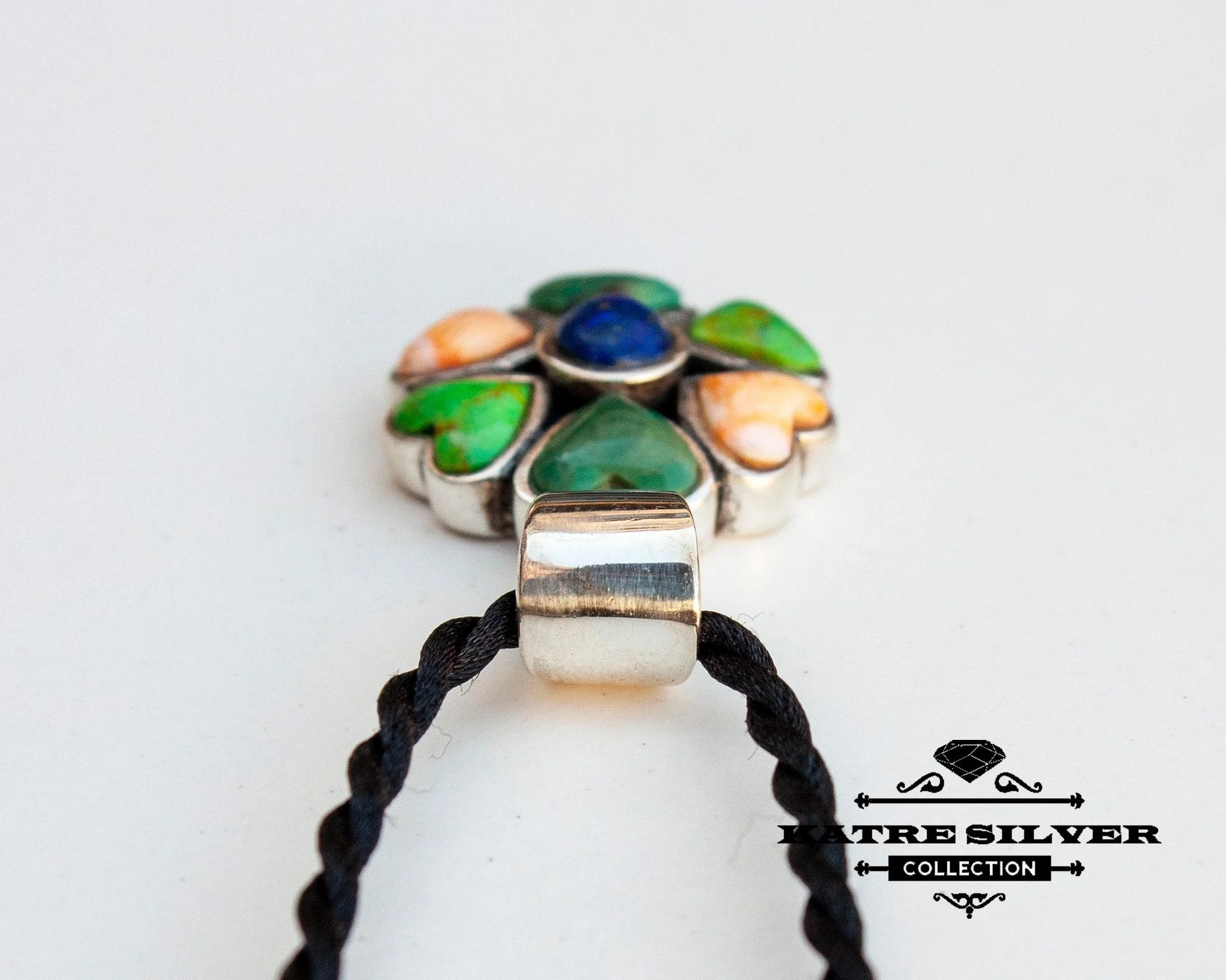 Multi Color Gemstone Pendant Necklace, Multicolor Stone Necklace, Sterling Silver Pendant, Statement Jewelry, Gift for Her - Image 5