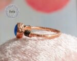 Opal Knuckle Ring, Knuckle Ring, Blue Opal Ring, Opal Ring, Stacking Ring, Adjustable Ring, Opal Jewelry, Birthstone Ring, Dainty Ring, Ring - Image 5