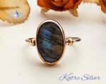 Oval Natural Labradorite Ring, Gemstone Ring, Labradorite Jewelry, Handmade Ring, 925 Sterling Silver, Oval Ring, Gift For Her - Image 4