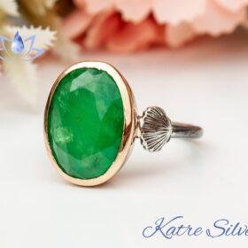 Pirate Oyster Shell Art Silversmith Oval Faceted Cut Paraiba Tourmaline Ring - Paraiba Engagement Sterling Silver Ring Promise Green Emerald Gemstone