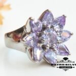 Purple Flower Ring, Purple Stone Ring, Floral Ring, Purple Ring, Flower Ring, Statement Ring, Amethyst Ring, Purple Flower, Vintage Ring