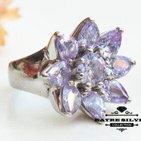 Purple Flower Ring, Purple Stone Ring, Floral Ring, Purple Ring, Flower Ring, Statement Ring, Amethyst Ring, Purple Flower, Vintage Ring
