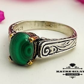 Green Malachite Ring, Malachite Ring, Gemstone Ring, Handmade Ring, Malachite Jewelry, Green Stone Ring, Gift For Her