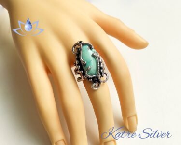 Green Turquoise Vintage Ring, Turquoise Rings, Turquoise Jewelry, Gemstone Ring, Handmade Ring, Turquoise Gift, Gift For Her - Image 2