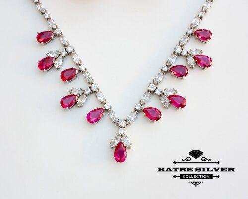 Party Wear Necklace, Wedding Necklace, Party Wear Jewelry, Necklace Set, Party Wear, Designer Necklace, Party Necklace, Ruby Necklace - Image 6