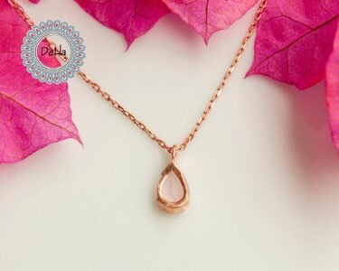 Powder Pink Necklace, Powder Pink, Pink Teardrop, Teardrop Necklace, Teardrop Pendant, Pink Pendant, Pink Jewelry, Gift Necklace, Minimalist - Image 7