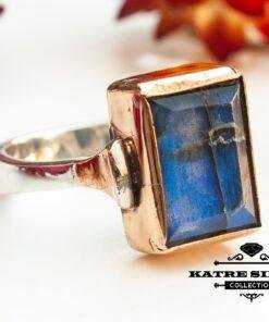 Rectangle Stone Blue Labradorite Statement Ring, Labradorite Ring, Gemstone Ring, Labradorite Jewelry, Handmade Ring, Blue Stone Ring, Boho