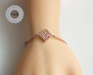 Rectangle Square Baguette Cut Bracelet, Baguette Jewelry, Art Deco Bracelet, Women Bracelet, Statement Bracelet, Rose Gold Bracelet, Dainty - Image 6