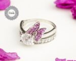 Pink Butterfly Solitaire Ring, Best Friend Ring, Pink Butterfly, Girls Ring, Womens Ring, Butterfly Jewelry, Solitaire Ring, Butterfly