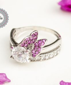 Pink Butterfly Solitaire Ring, Best Friend Ring, Pink Butterfly, Girls Ring, Womens Ring, Butterfly Jewelry, Solitaire Ring, Butterfly