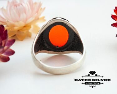 Mens Handmade Ring, Turkish Handmade Silver Men Ring, Ottoman Mens Ring, Red Stone Men Ring, Gift for Him, 925k Sterling Silver Ring - Image 7